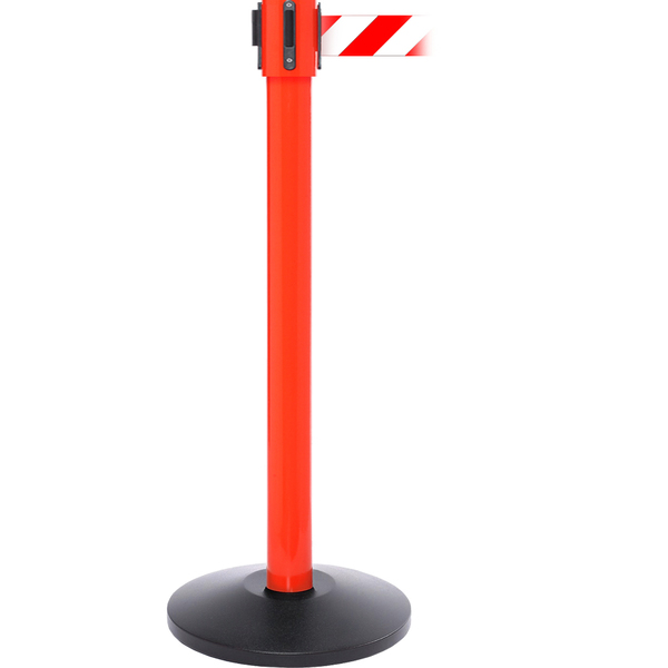 Queue Solutions SafetyPro Twin 335, Red, 20' Red/White PLEASE WAIT HERE Belt SPRO335R-RWPWH200